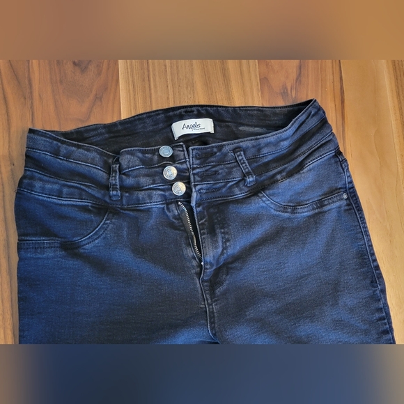 ANGLES black denim jeans size 14 - Picture 2 of 8